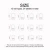 24pcs Short Oval False Nails, Almond Pink Glitter Stick on