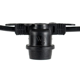 Wintergreen Lighting 30-ft 10 Socket E26 Commercial Patio Light Stringer, Heavy Duty Weatherproof SJTW Black Wire, 36" Spacing, 16 AWG, Cord Only