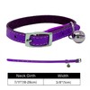 Cat Collar Real Leather with Safety Elastic, Bell, Available (Purple)