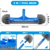 TidyMister Pool Brush Set - 20’’ 2-in-1 Detachable Round Brush