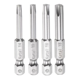sourcing map Y4-Y8 Tri-Point Screwdriver Bit Set 1/4" Hex Shank 2" Length Magnetic Y Type Screw Driver Power Tool