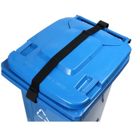 1PC Metal Double Claw Trash Can Lock Strap – Universal Adjustable Lid Lock with Bungee Cord for Outdoor Garbage Bins, Raccoon-Proof Security Strap for Trash Cans