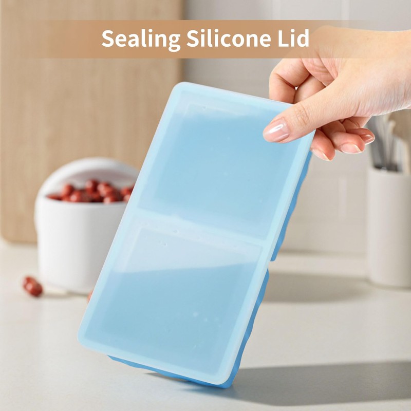 Silicone Freezer Tray for Soup Ice Cubes: 2-Cup Freezing Tray