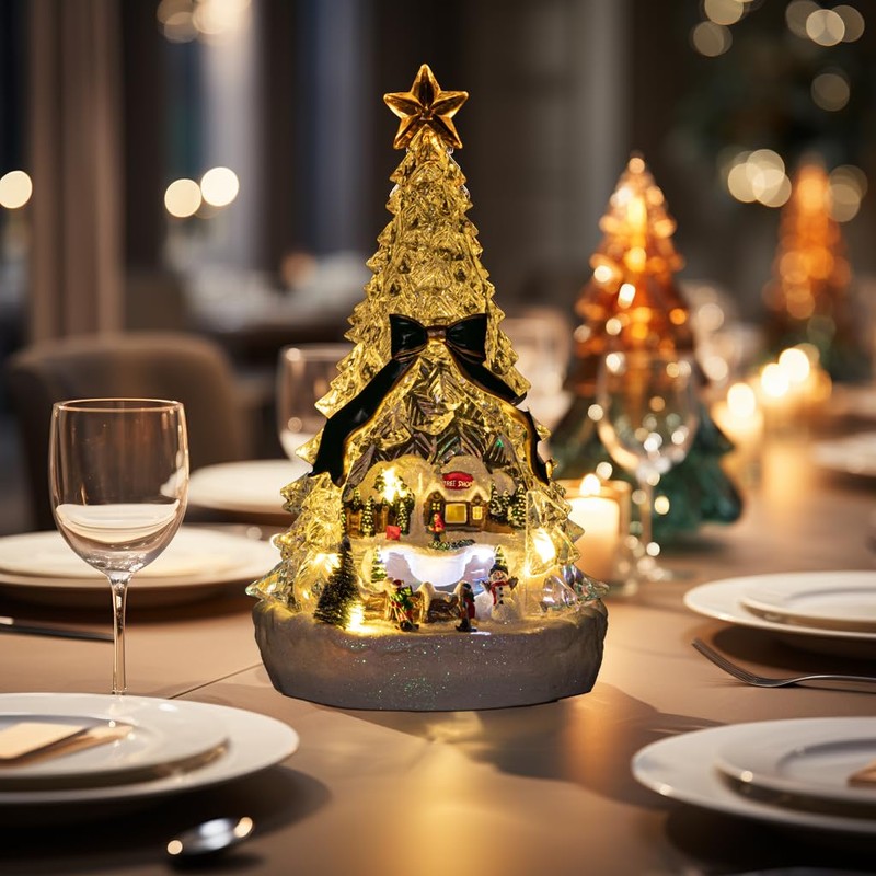 hvfun 13in Large Christmas Tree Music Box-with Color Changing Light