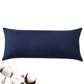 LINENOVA 100% Luxury Cotton Body Pillowcase(1 Piece),Super Soft and Breathable Envelope Closure Pillow Cases - 48x150cm - Navy
