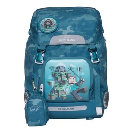Beckmann CLASSIC School Ergonomic Backpack for Kids – Lightweight, Adjustable, Spacious – Posture-Friendly, Durable – Ages 6-8, Elementary school, 1st & 2nd grade. 22 lt. JUNGLE GAME, BLUE