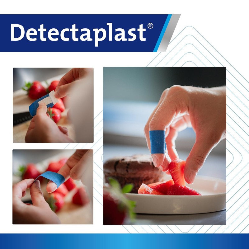 Detectaplast Blue bandaids Elastic, Metal detectable and Flexible bandaids, Essential