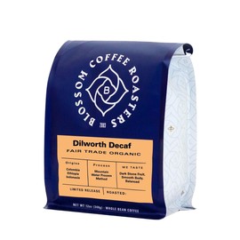 Dilworth Decaf Organic - Roasted by Blossom Coffee Roasters - Whole Bean Coffee - 12 Ounce Bag