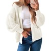Saodimallsu Womens Oversized Cardigan Ribbed Chunky Knit Long Lantern Sleeve
