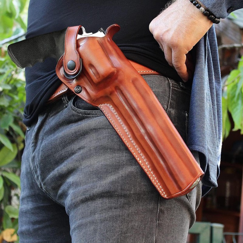 Masc Premium Leather Three Slot Belt Holster with Retention Strap