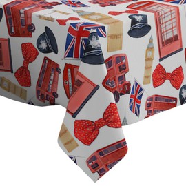 Xtremepads Watercolor London Texture Pattern Pattern - Square Linen Tablecloth, 52" x 52" inches Washable Decorative Table Cloth