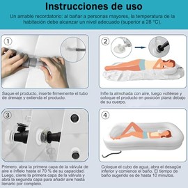 Banera Inflable Medica, Kit De Banera De Ducha Medica De Pvc, Tina inflable para bano en la cama, Apto Para Personas Con Discapacidad, Adultos Mayore