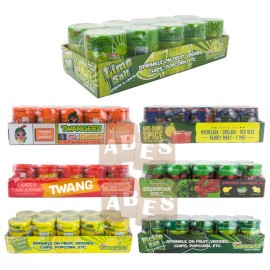 Twang Twangerz Snack Topping, Popcorn Salt, 10-Shaker Trays, Choose Your Flavor - Lemon Lime - 10 Shakers