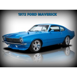 1972 Ford Maverick New Metal Sign: Hot Rod Restoration in Blue