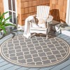 SAFAVIEH Courtyard Collection 4' Round Anthracite/Beige CY6918 Trellis Indoor/ Outdoor