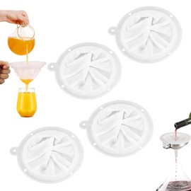 thirei Nylon Sieve Fine, Pack of 4 Mesh Sieve Kitchen Strainer, 200/300/400/450 Plastic Fine Mesh, Food Fine Mesh Strainer for Filtering Milk, Juice, Wine, Soy Milk