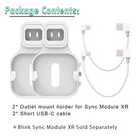 All-New Outlet Mount for Blink Sync Module XR, 2 Pack, Compact Design to Save Space, Blink Home Security Mounting Bracket Holder, No Messy Wires or Screws (Sync Module XR Sold Separately)