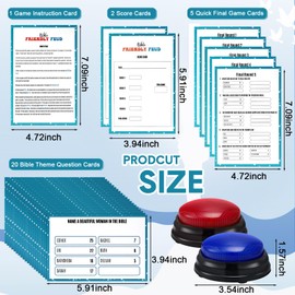 Humyoun Christian Bible Friendly Feud Game with 2 Answer Buzzers, Religious Family Feud Card Game Night Church Group Fun Trivia Quiz for Easter Party Office Class Team Building