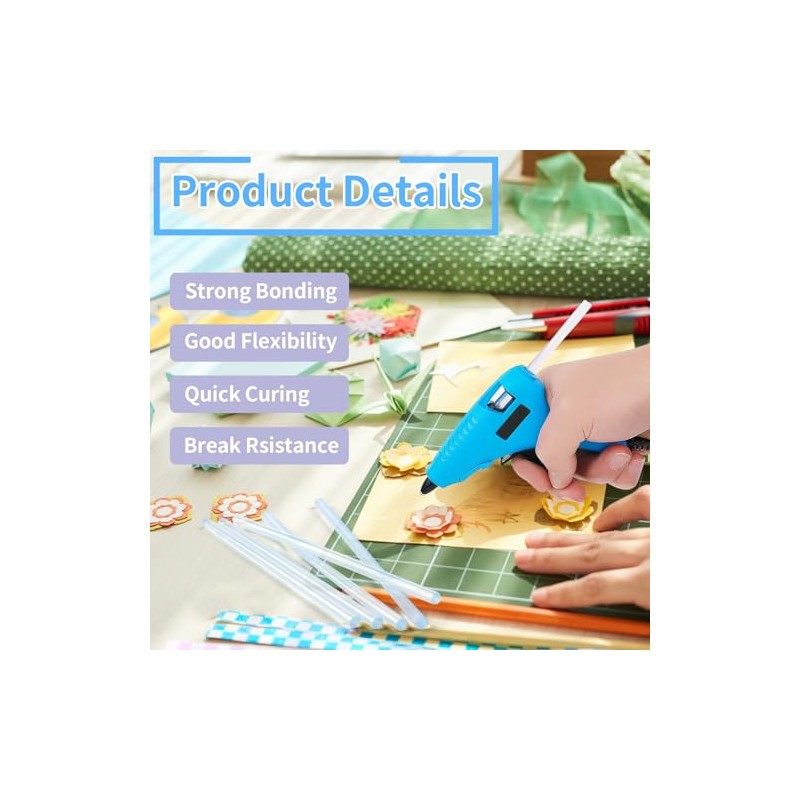 Mini Hot Glue Sticks, Clear Glue Gun Sticks for Metal,