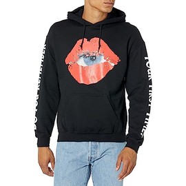 The Kid Laroi unisex-adult Standard Lips Black Hoodie, Medium