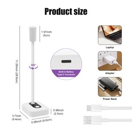 UV Lampe, UV Nagellampe, 1500MAH Wiederaufladbare 3W Tragbare Keramische Perleninduktions-Schnell Trocknende Nagellampe, 360° Drehende LED-Gel-Nagellampe, Geeignet für Heimwerker-Nagel-Lampe