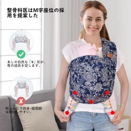 Baby Sling for Newborns, Baby Sling, Side Cuddle Straps, Baby Carrier, Front of Sitting, Popular Piggy Strap (Navy)