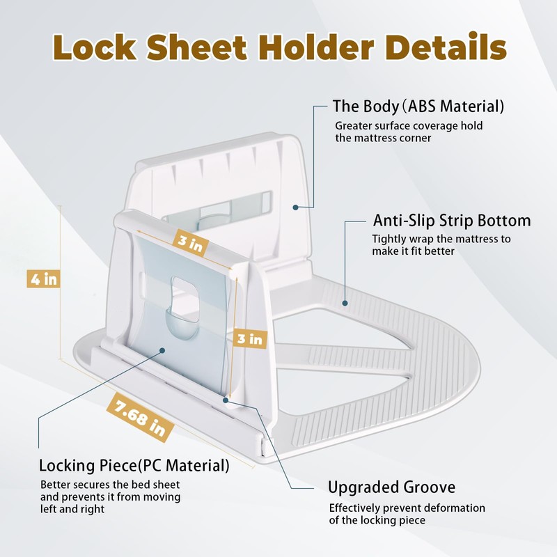 OEH Sheet Holders, Bed Sheet Holders for Corners, Fitted Sheet