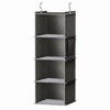 4-Tier Hanging Closet Organizer, Foldable Shelves, Grey for Dorm RV