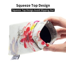 Face Shadow Double Glasses Case for Women Men Soft Sunglasses Case Squeeze Top with Cleaning Cloth Ultra Light and Portable