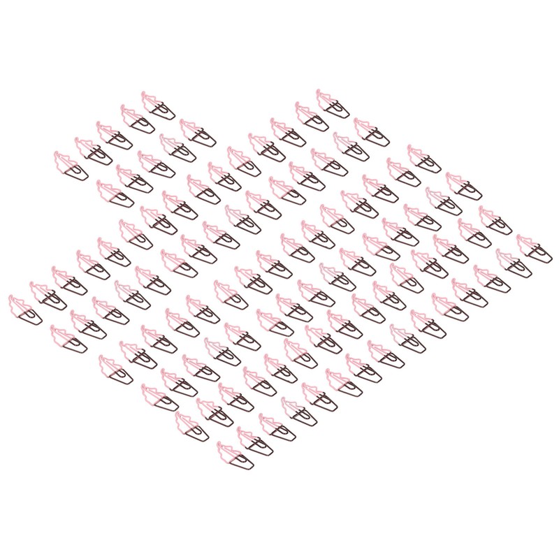 100 Pcs Shaped Paper Clips 2 Color Ice Cream Shape