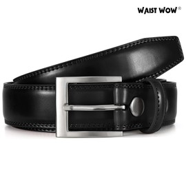 Waist Wow Men's Casual Leather Belt Classic Handmade Dress Belts Every Day Leather Jeans Belt for Men Work Business