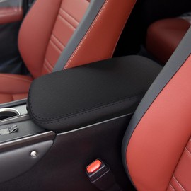 faccaibbg Armrest Cover for 2015-2020 2021 Lexus NX200t//NX300/NX300h Console Cover for 2015 2016 2017 2018 2019 2020 2021 Lexus NX200t//NX300/NX300h Accessories.(Black Leather Black line)