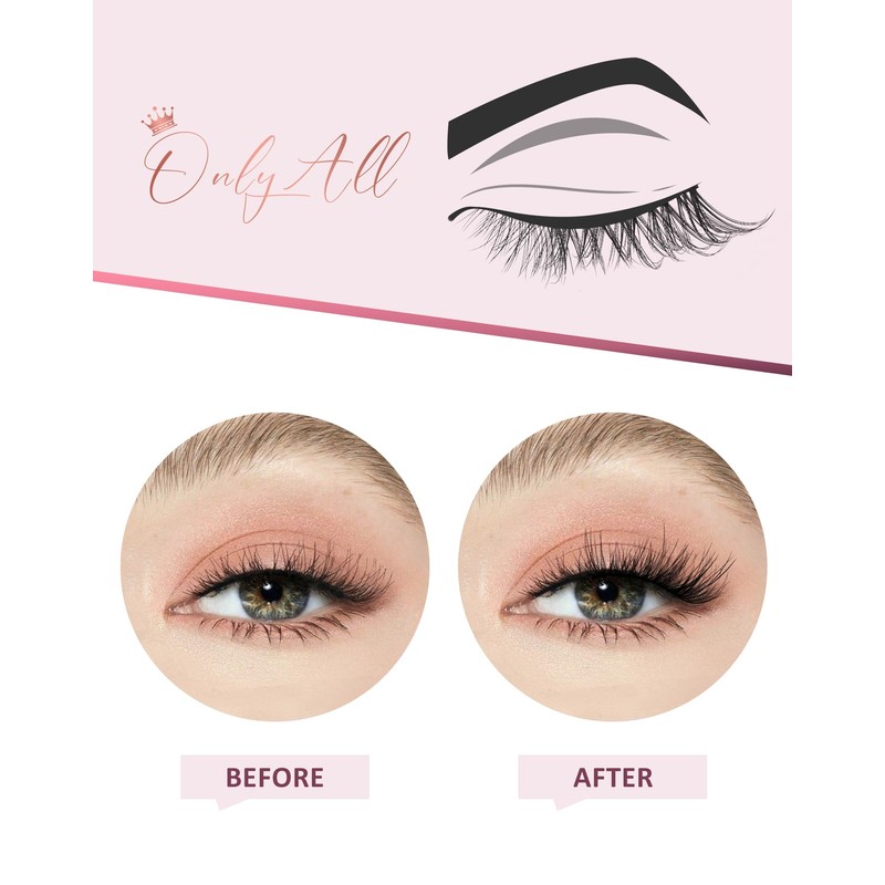Onlyall Wispy Lashes Natural Flared False Eyelashes Fake Lashes WD-4
