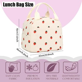 Lunch Bag Children Girls Lunch Bag Waterproof Thermal Bag Lightweight Picnic Bag with Insulation Layer Lunch Bag Girls Corduroy