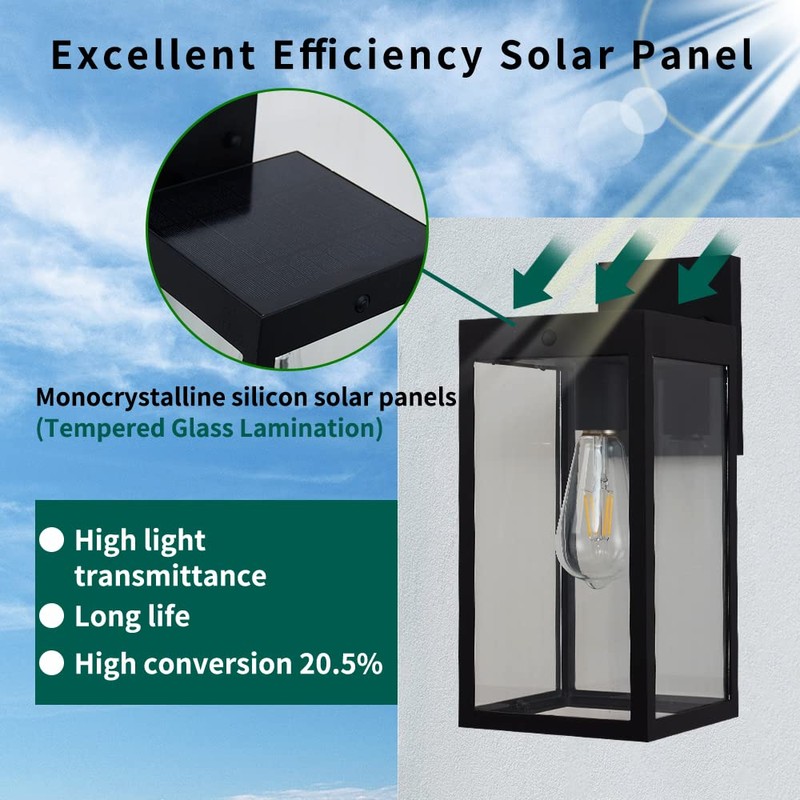 MDENLT Solar Wall Lights Outdoor Waterproof Aluminum Solar Sconce Lights