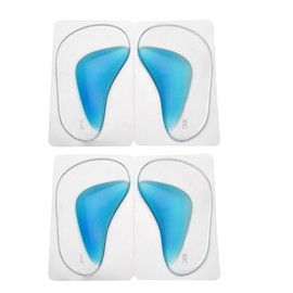 2 pares de plantillas de soporte de arco, pie plano de gel de silicona, corrección de pie plano Plantillas de pie de calzado Almohadillas de corrección Almohadillas de arco(azul)