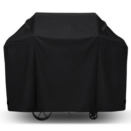 WISCLASS Grill Cover, 210D Oxford Gas Grill Cover, Wind Protection for BBQ Grill, Weatherproof and UV-Resistant, 170 x 61 x 117 cm, Black