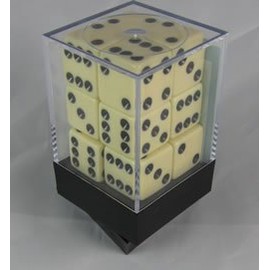 Ivory Opaque Promotional Dice D6 16mm 12 Dice