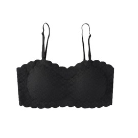 FDEETY Camisole Bras for Women, Full Coverage Removable Pads Minimizer Bralette Lace Chest Wrap, Black