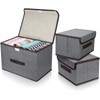 DIMJ 3 Pack Foldable Storage Boxes with Lids, Collapsible Storage