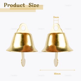AUEAR, 120 Pack Gold Mini Jingle Bells Small Liberty Bell 16mm Craft Decorative Bell Xmas Tree Ornaments for Party Wind Chimes Holiday Deoor DIY Craft