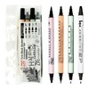 Kuretake ZIG Twin Marker BLACK 4 Assortment set for Hand