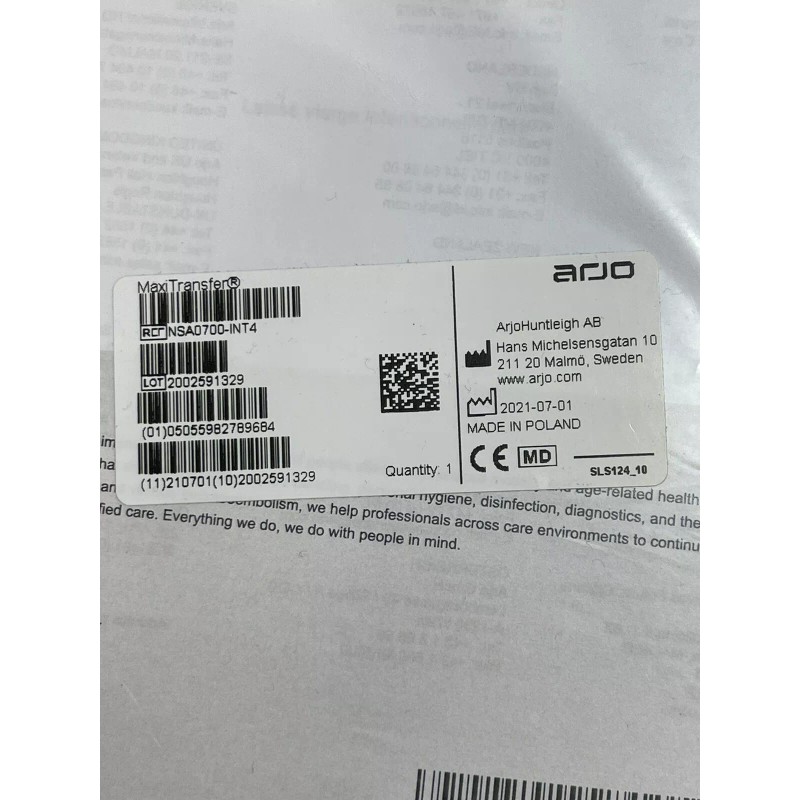 ARJO HUNTLEIGH MAXI TRANSFER TUBULAR SLIDE SHEET FULL BED 77"x17"