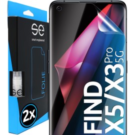 2x se® 3D Protective Film Transparent for Oppo Find X5 Pro / Find X3 Pro, Self-Healing, 100% Fingerprint & FaceID Compatible, Easy Bubble-Free Installation, Ultra Clear, Scratch-Resistant, Made in