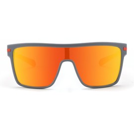 FEISEDY Flat Top TR90 Polarized Sports Sunglasses Trendy Oversized Square Shades Women Men UV400 B0104