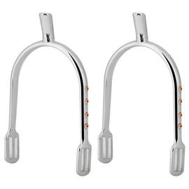 soobu Espuelas de Latón Cromado, Espuelas para Mujer, Espuelas Estrechas de Aleación de Zinc y Latón Cromado, Espuelas para Mujer Joven Cromadas para Espuelas Cromadas (Blanco Plateado)