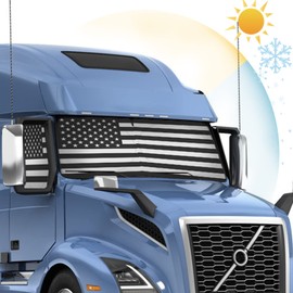 Semi Truck Sun Shade for Windshield and Side Window – Retractable Sunshade Blocker Sun Rays | Keep Warm in Winter | New Material Effective for Big Rig Truck, RV Accessories
