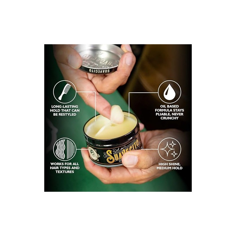 Oil Based Pomade by Suavecito for Men - 3 oz