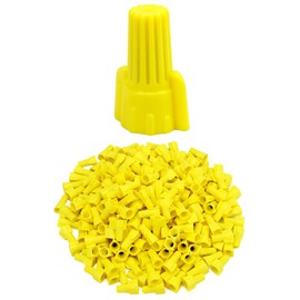 QWORK Yellow Winged Electrical Wire End Connectors Caps, 18-10 AWG, P11 Type Screw Terminals, 500 Pack