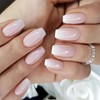 24Pcs False Nails for Woman,Pink Gradient Stick on N/ails,Acrylic Full